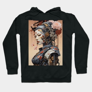 Cyborg girl in ukiyo e style Hoodie